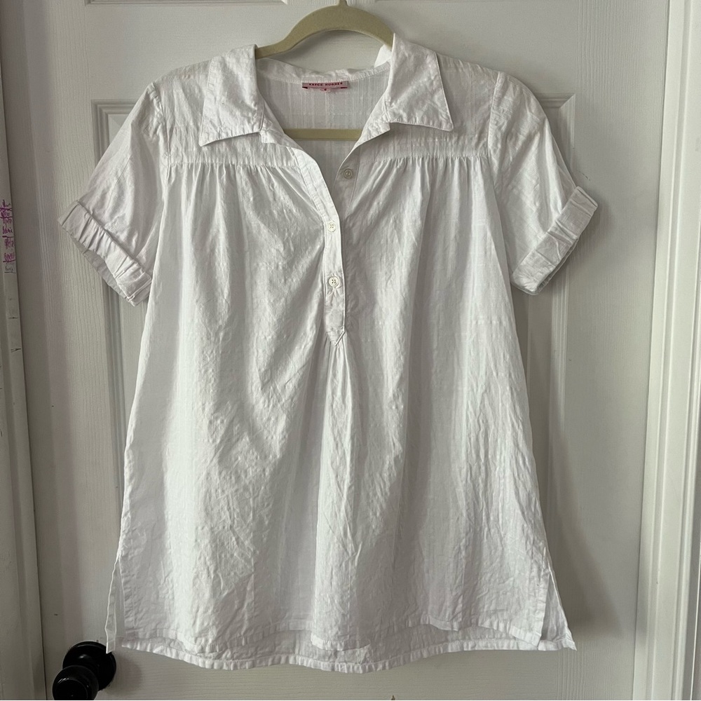 Kayce Hughes White Button-Up Women's Top